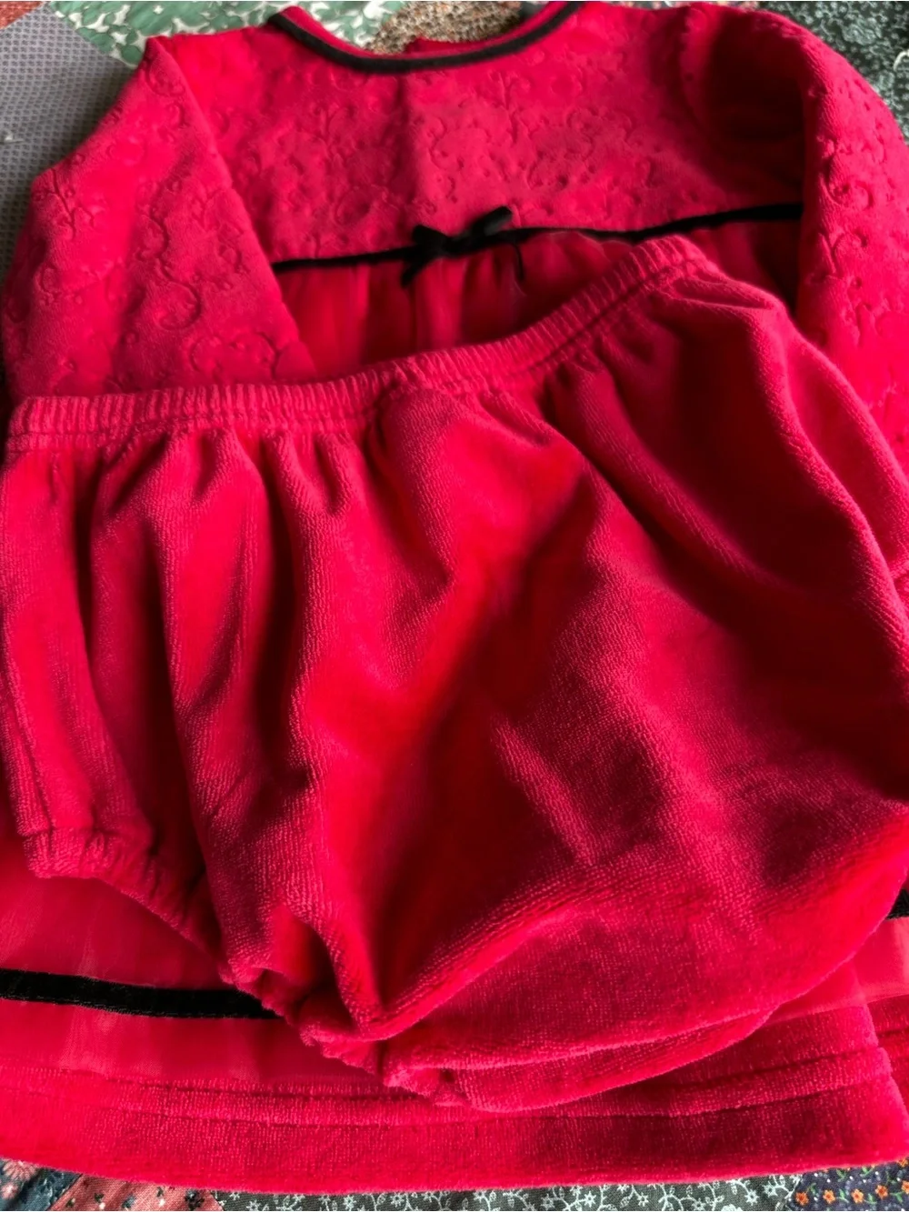 Little Me 18M 18 Months Red Christmas Holiday Dress with Bloomers